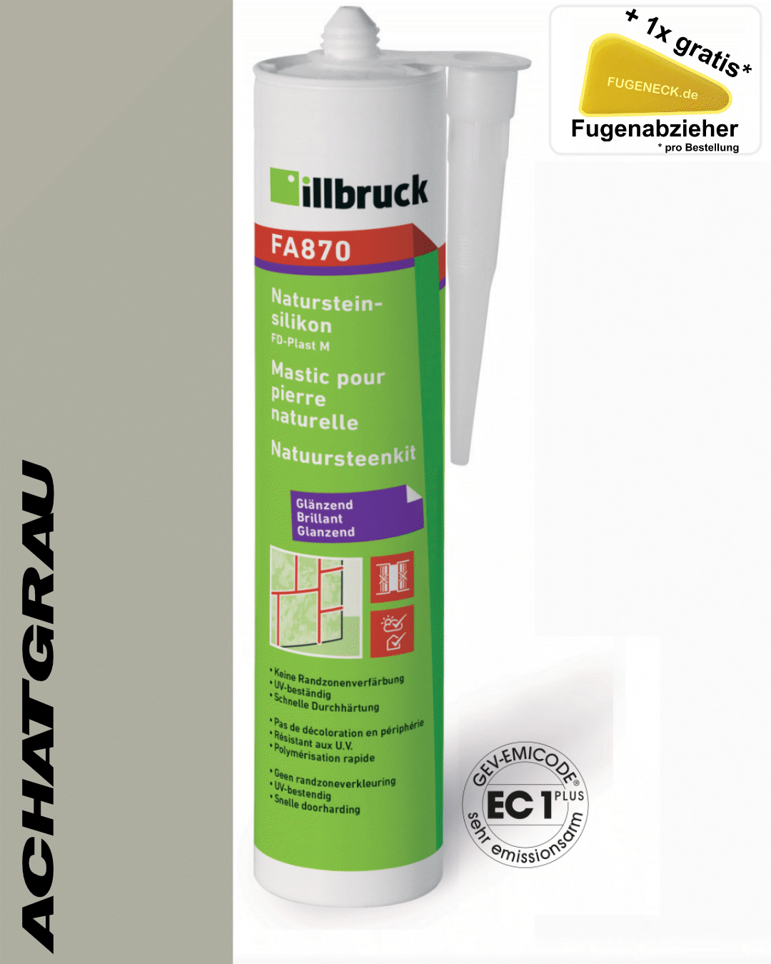 (37,81€/L) 310ml Illbruck FA870 Natursteinsilikon Kartusche +1 Fugeneck pro Bestellung