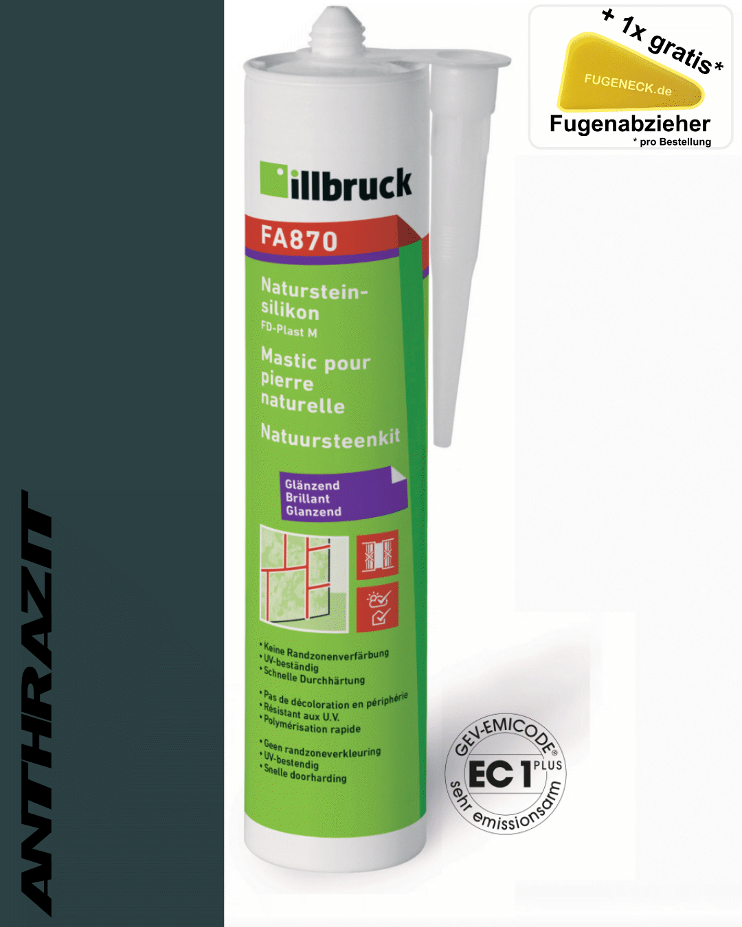 (37,81€/L) 310ml Illbruck FA870 Natursteinsilikon Kartusche +1 Fugeneck pro Bestellung