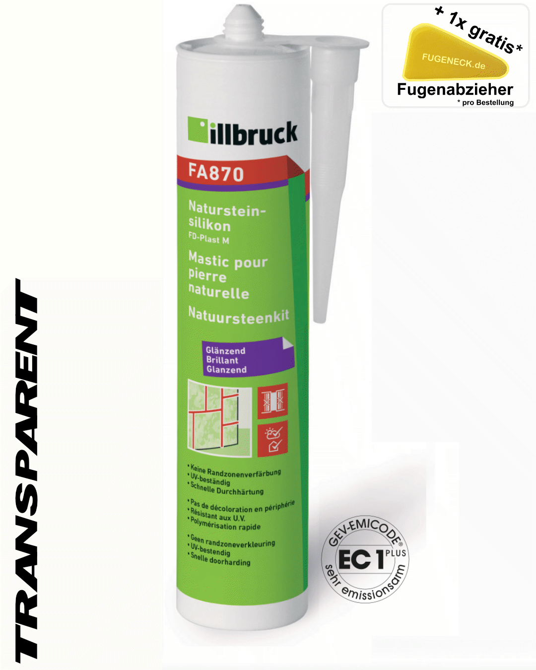 (37,81€/L) 310ml Illbruck FA870 Natursteinsilikon Kartusche +1 Fugeneck pro Bestellung