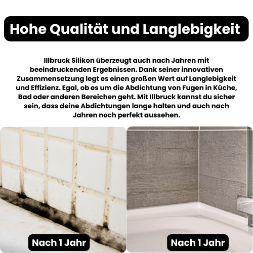 310ml Illbruck GS231 Sanitärsilikon Kartusche +1 Fugeneck Fugenabzieher pro Bestellung