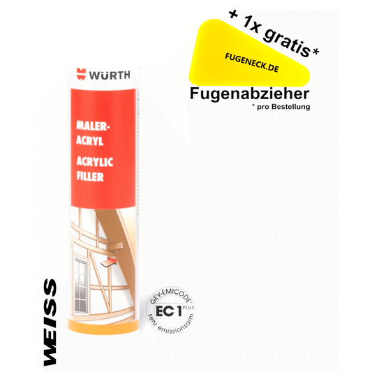 (12,87€/L) 310ml Würth Maleracryl + 1 Fugeneck Fugenabzieher pro Bestellung