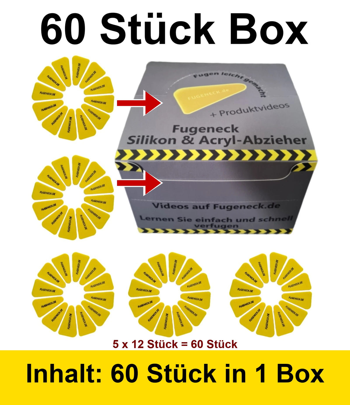 FUGENECK 60er Handwerker-Set: Inhalt 60 Fugenabzieher in 1 Box