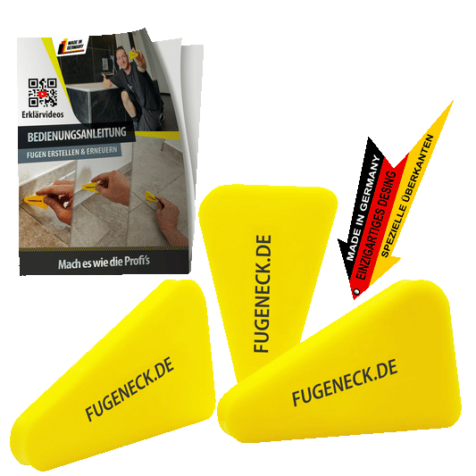 3er Set FUGENECK® - Profi Fugenabzieher - einzigartiges Design mit speziellen Überkanten