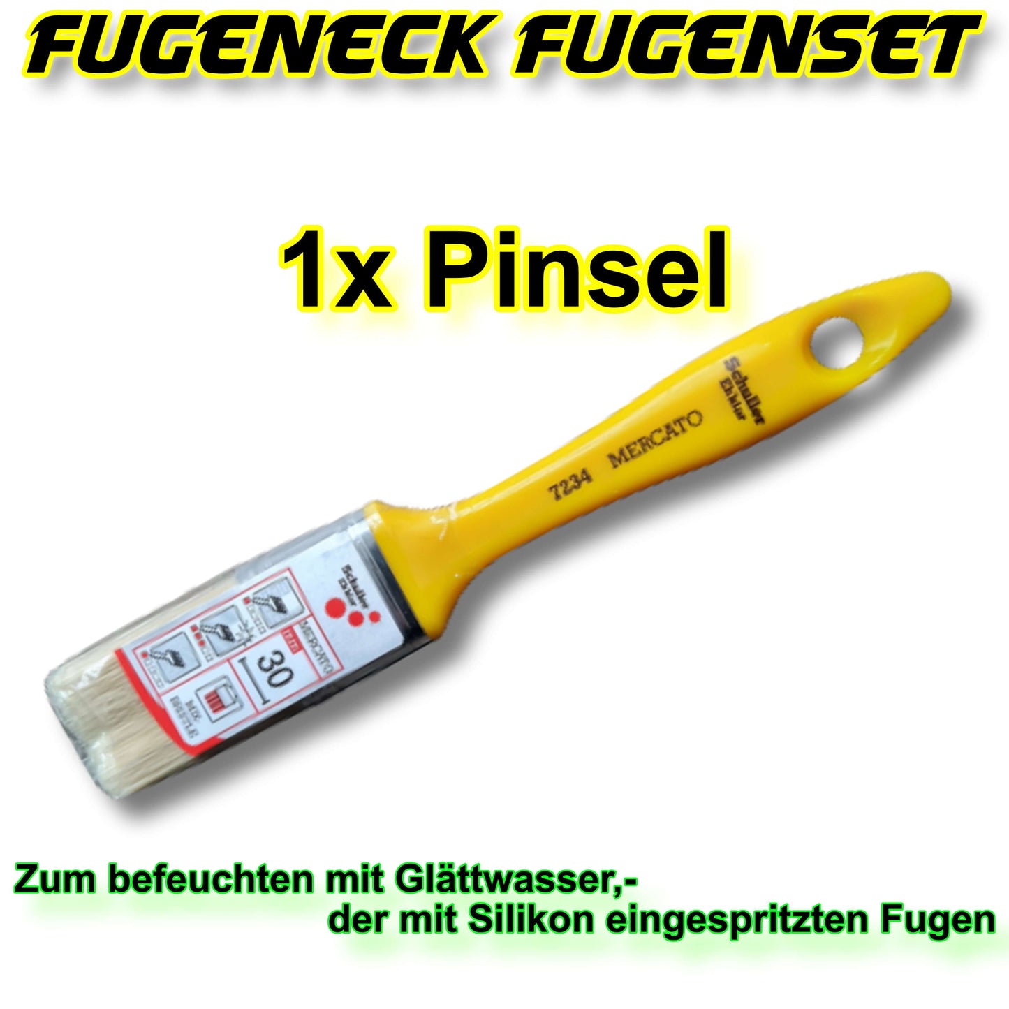 Fugeneck Fugenset mit Fugenabzieher, Glättmittel, Kartuschenpresse, Pinsel, Cuttermesser+10KlingenFugeneck.deFugeneck
Für PayPal Express Checkout ohne Anmeldung im Shop, klicken Sie bitte auf weitere Bezahlmöglichkeiten ⬆

 
Das einzigartige FUGENECK Fugen-Set besteht aus einem 2,5Fugeneck Fugenset mit Fugenabzieher, Glättmittel, Kartuschenpresse, Pi